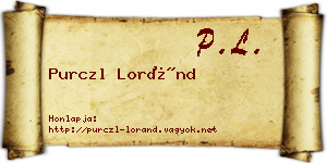 Purczl Loránd névjegykártya
